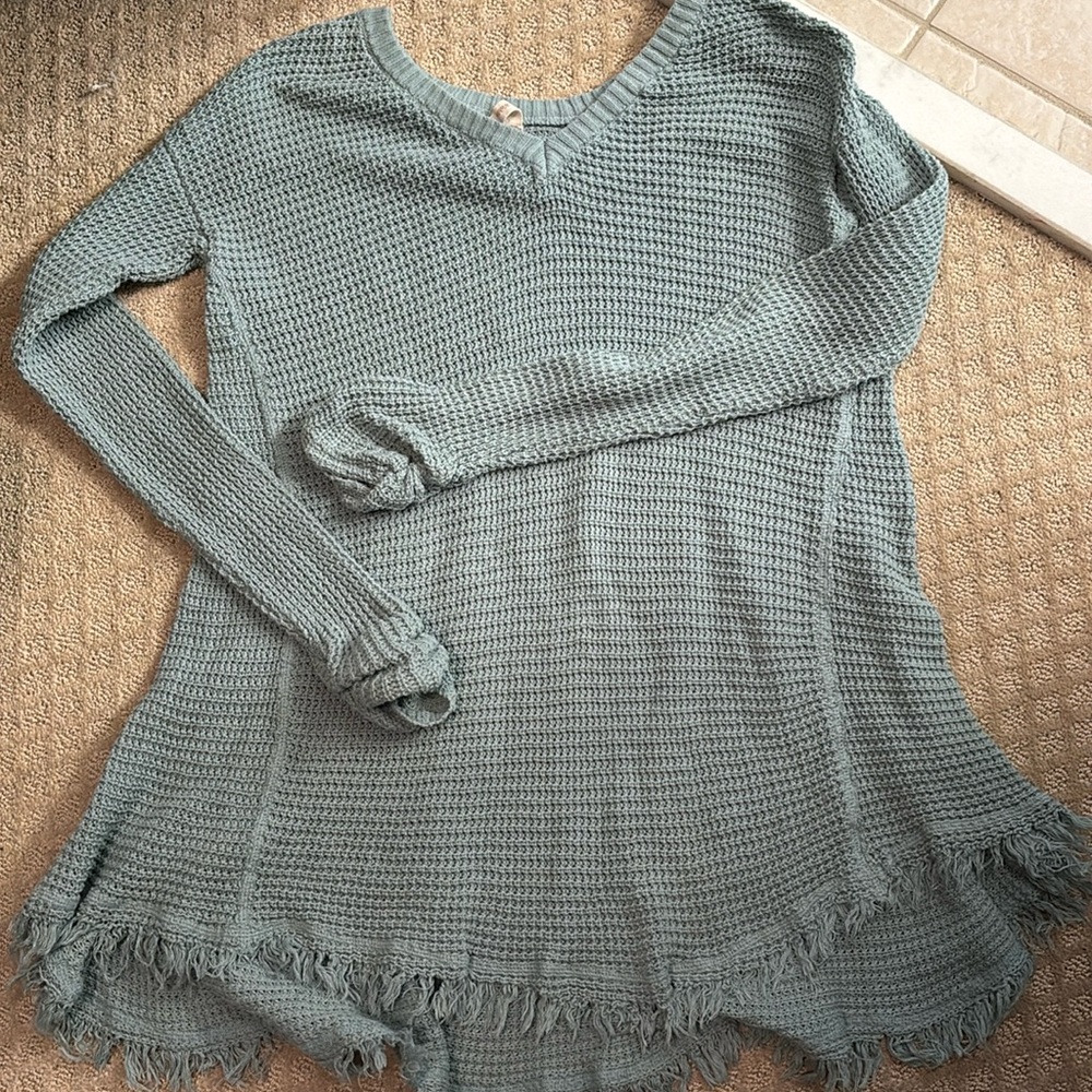Wishlist Blue Fringe Thermal Sweater